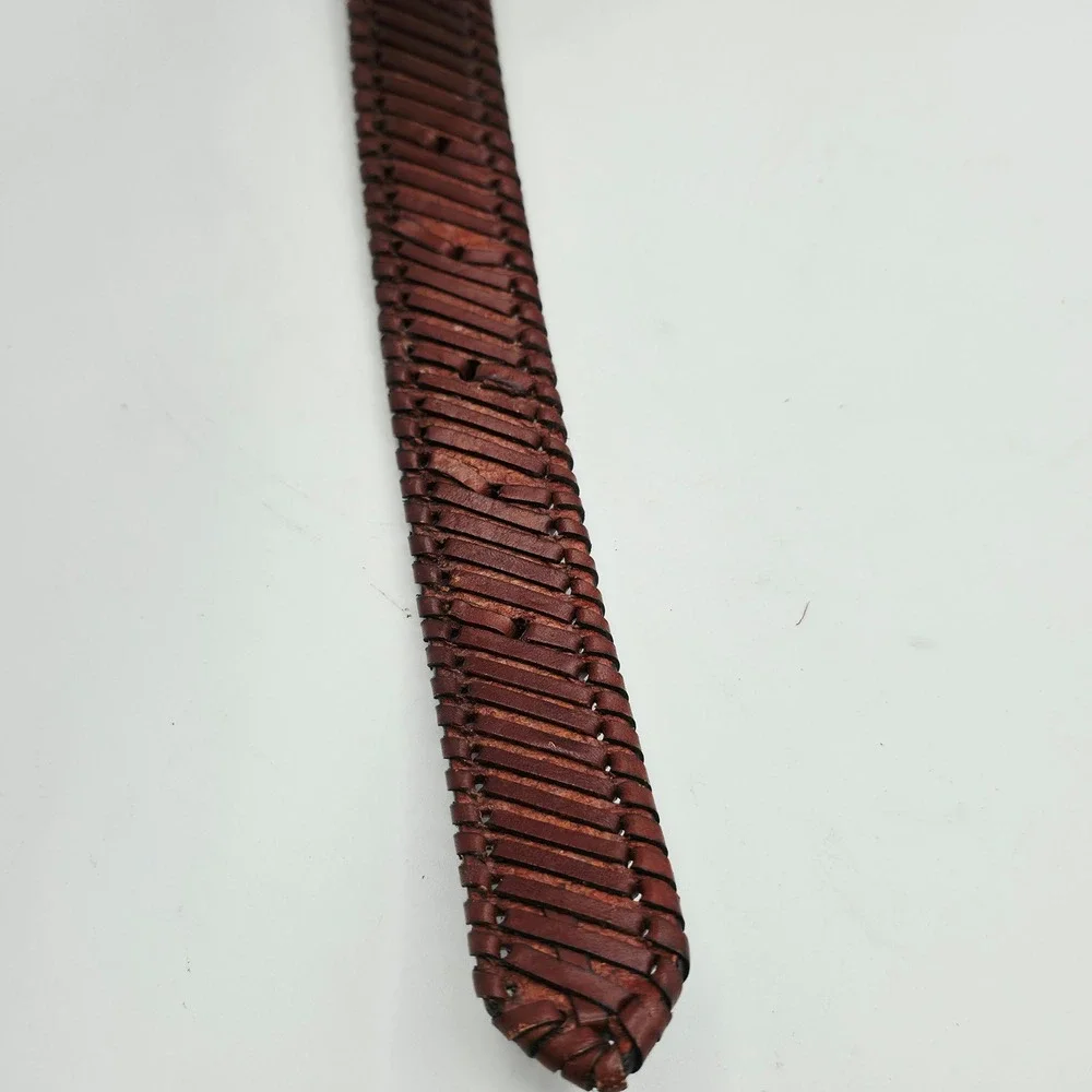 Nocona Belt Co Braided Leather Belt Men 30 Mahogany Brown Western Americana Barn